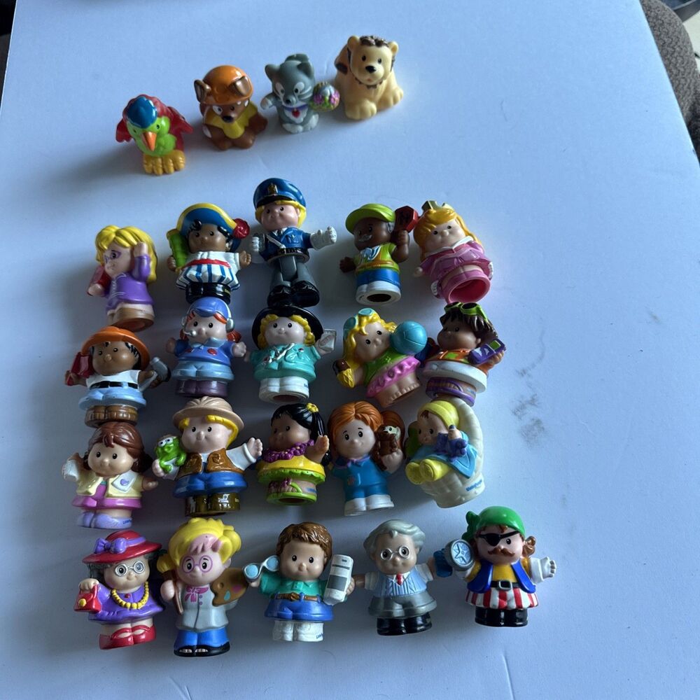 Fisher Price Little People Vintage Lot 24 Figures Animals 1997-2000s Characters